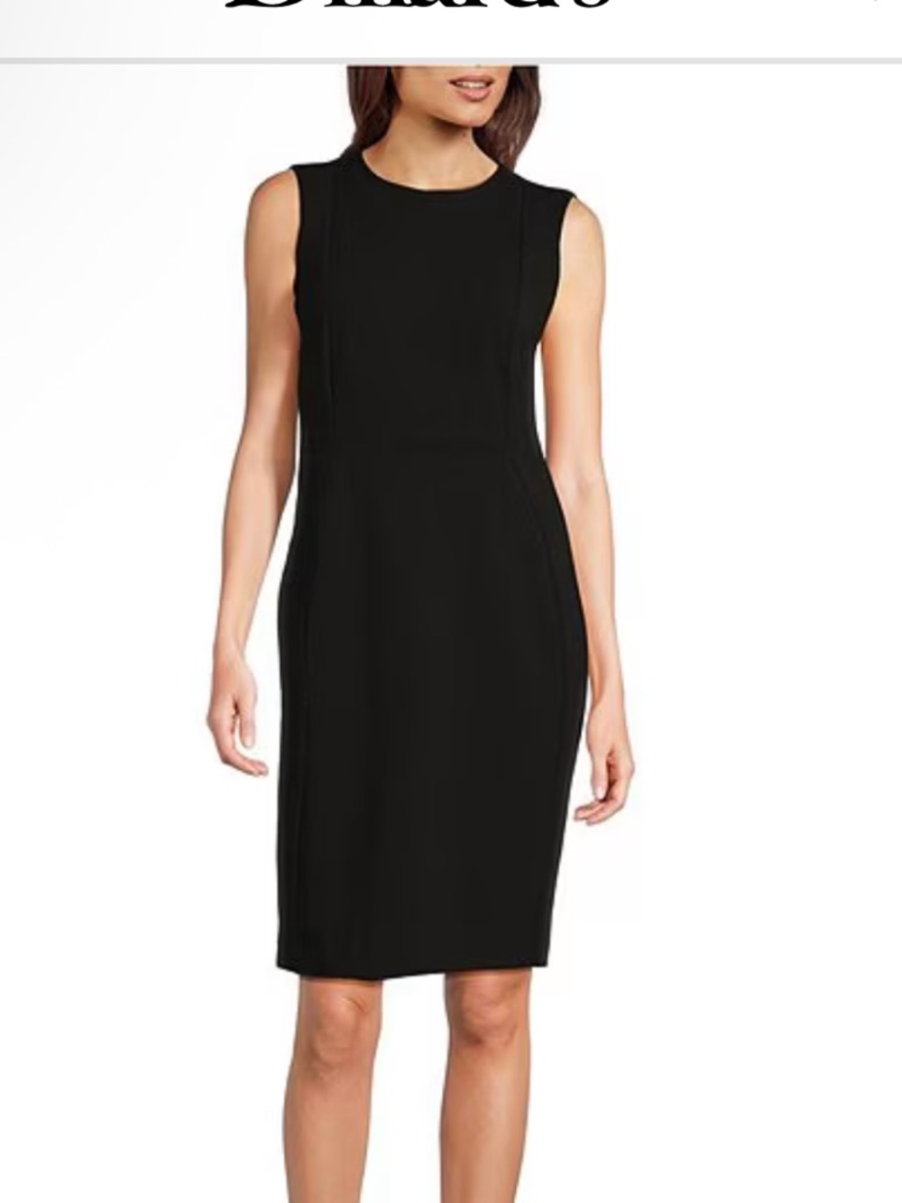 Calvin Klein Black Sleeveless Sheath Midi Dress Size 8 Petite